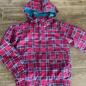 Burton youth Sz 10/12 Pink Plaid Ski jacket